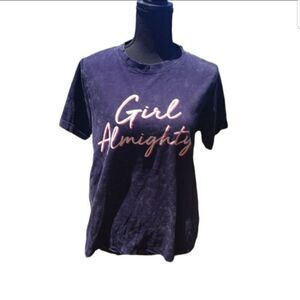 Twine Stark Girl Almighty Short Sleeve Tee‎ Navy Women's Large - New